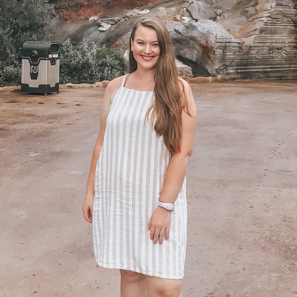 Old Navy Lightweight Neutral Stripe Shift Dress